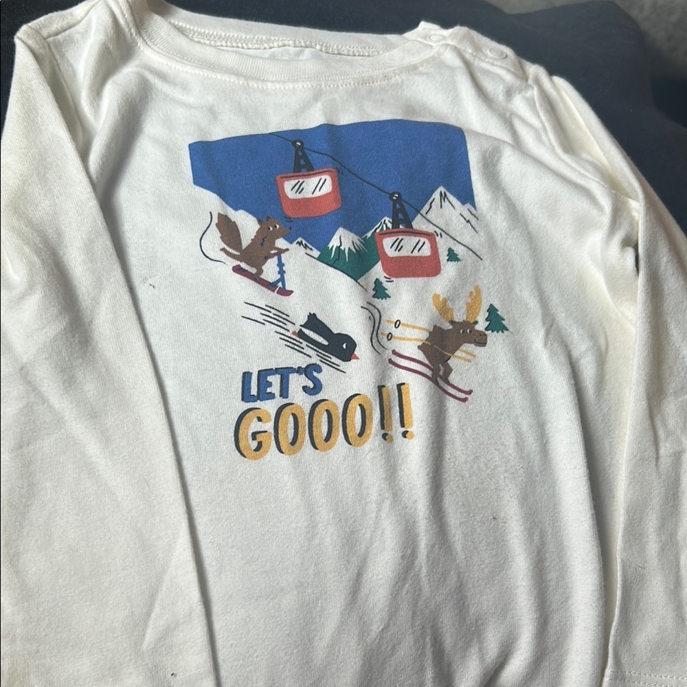 Kids White Graphic Long Sleeve Shirt